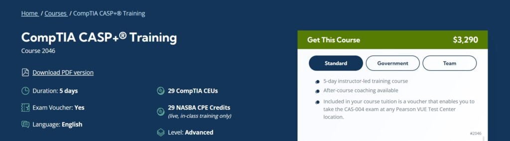 CompTIA CASP+® Training by learning tree