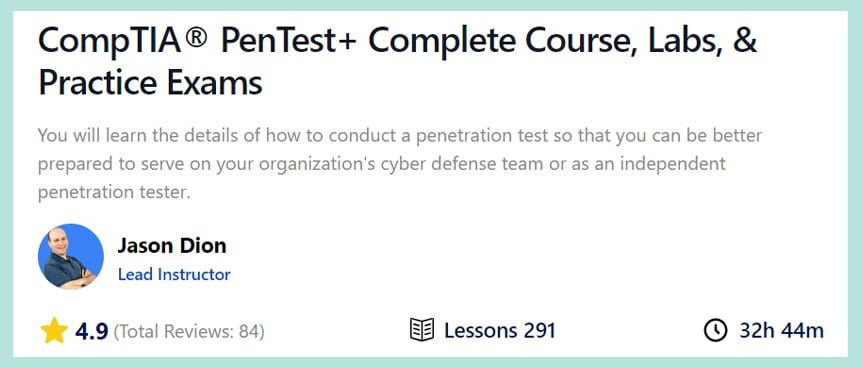 best comptia pentest+ coures Dion Training